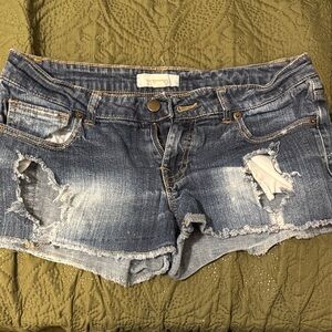 2.1 Denim Women's Ripped Blue Jean Shorts